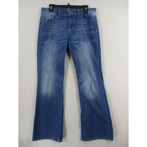 NY & C Womens Low Rise Flare Jeans Size‎ 8 Medium Wash Denim